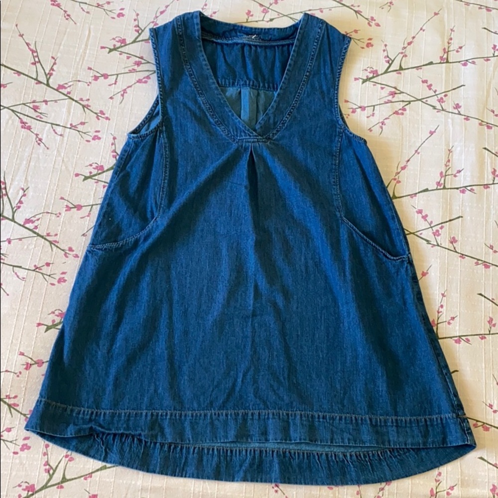 FREE PEOPLE Chambray tunic with pockets